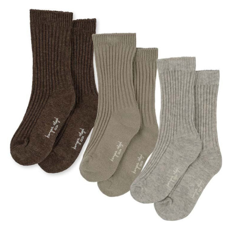 Dětské ponožky Konges Sløjd 3-pack hnědá barva
