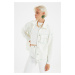 Trendyol White Tie Dye Wash Detailed Denim Jacket