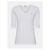 Bílé dámské basic tričko Tommy Hilfiger - Dámské