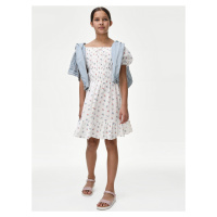 Krémové holčičí květované šaty Marks & Spencer