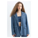 DEFACTO Oversize Wide Mold Buttoned Jean Blazer Jacket