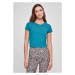 Ladies Stretch Jersey Cropped Tee - watergreen