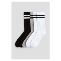 H & M - Žebrované ponožky 5 párů - bílá