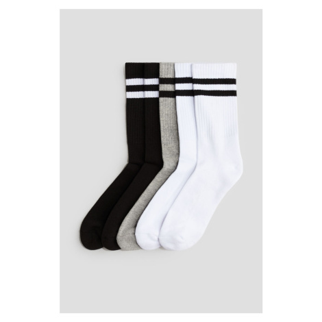 H & M - Žebrované ponožky 5 párů - bílá H&M