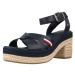 Tommy Hilfiger INTERLACE MID HEEL SA Modrá