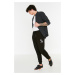 Trendyol Black Regular/Normal Fit Elastic Leg Laced Text Printed Sweatpants