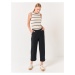 Jimmy Key Black High Waist Pocket Linen Trousers