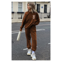 Madmext Mad Girls Brown Women's Tracksuit Set
