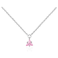JVD Stříbrný náhrdelník s růžovým zirkonem SVLN0362SH2R242