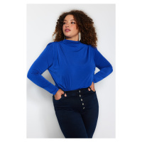 Trendyol Curve Sax With Padded Knitted Knitted Blouse