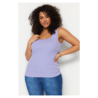 Trendyol Curve Lilac Basic Corded Knitted Square Neck Undershirt