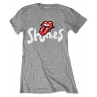 Rolling Stones tričko, No Filter Text Brush Strokes Grey, dámské