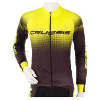 Cyklistický dres s dlouhým rukávem Crussis CSW-060 černá-fluo žlutá