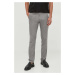 Kalhoty Tommy Hilfiger pánské, šedá barva, přiléhavé