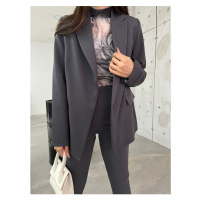 BİKELİFE Women's Classic Collar Pocket Detailed Lined Blazer Jacket