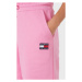 Tommy Hilfiger Tommy Jeans dámské růžové tepláky ORGANIC BADGE SWEATPANT