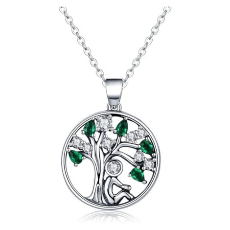 GRACE Silver Jewellery Stříbrný náhrdelník se zirkony Strom života - stříbro 925/1000 NH-SCN094 