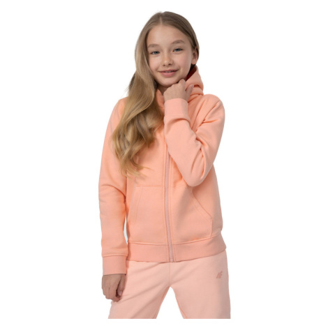 4F JUNIOR-SWEATSHIRT F216-65S-PALE CORAL Oranžová