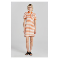 ŠATY GANT STRIPED SHIELD SS PIQUE POLO DRESS oranžová