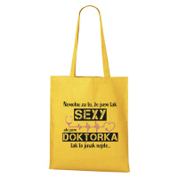 DOBRÝ TRIKO Bavlněná taška s potiskem Sexy doktorka Barva: Žlutá