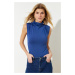 Trendyol Dark Indigo Turtleneck Sleeveless Elastic Snap Snap Smart Knitted Body