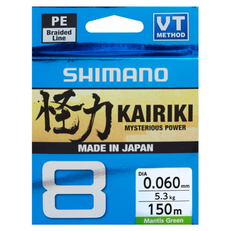 Shimano Šňůra Kairiki 8 Mantis Green 150m - 0,13mm  150m