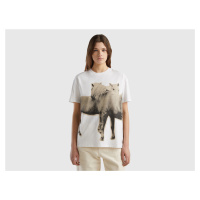 Benetton, Warm T-shirt With Horse Print