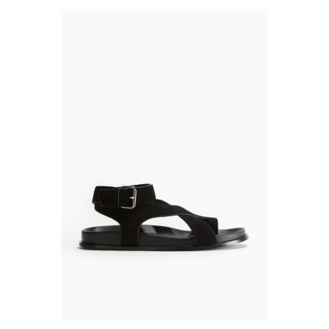 H & M - Semišové sandálky - černá H&M