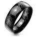 Černý ocelový prstýnek s motivem Pána prstenů, 8 mm