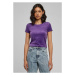 Ladies Short Velvet Tee - realviolet