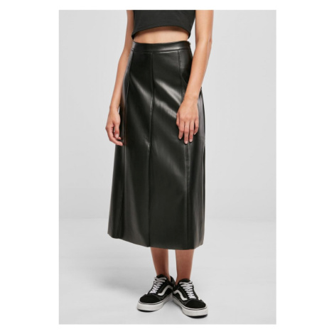 Ladies Synthetic Leather Midi Skirt Urban Classics