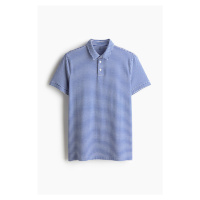 H & M - Tričko's límečkem Slim Fit - modrá