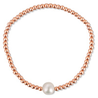 JwL Luxury Pearls Bronzový korálkový náramek s pravou sladkovodní perlou JL0715