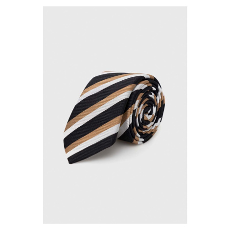 Hedvábná kravata BOSS černá barva Hugo Boss