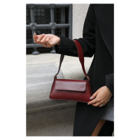 Madamra Claret Red Women's Plain Design Clamshell Tote Bag