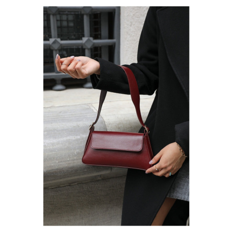Madamra Claret Red Women's Plain Design Clamshell Tote Bag