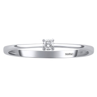 Zlatý zásnubní prsten Riley z bílého zlata s diamantem 0,05 ct