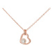 Stříbrný pozlacený náhrdelník srdce se sladkovodní perlou STNAH0127F