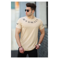 Madmext Men's Camel Embroidered T-Shirt 4512