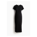 H & M - MAMA Žebrované šaty - černá