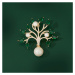 Éternelle Luxusní brož s perlou a zirkony Strom života B7200-E5-11 Zelená