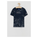 Dětské bavlněné tričko Champion 305689 tmavomodrá barva, s aplikací