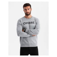 Ombre Classic men's sweatshirt with inscription - gray melange