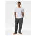 Kostkovaná pyžamová souprava z čisté bavlny Marks & Spencer šedá