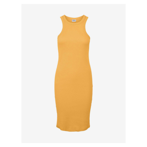 Žluté dámské pouzdrové basic šaty Noisy May Maya - Dámské