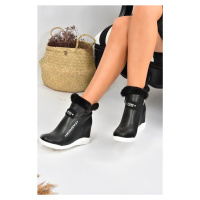 Fox Shoes Black Women's Hidden Heel Boots