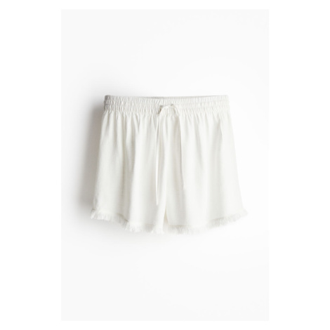 H & M - Linen-blend pull-on shorts - bílá H&M