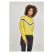 Ladies Inset Striped Crew - honey