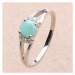 Prsten stříbrný s broušeným smaragdem a zirkony Ag 925 015090 EM - 62 mm , 1,5 g