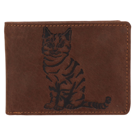 Pánská kožená peněženka Lagen Cat - hnědá